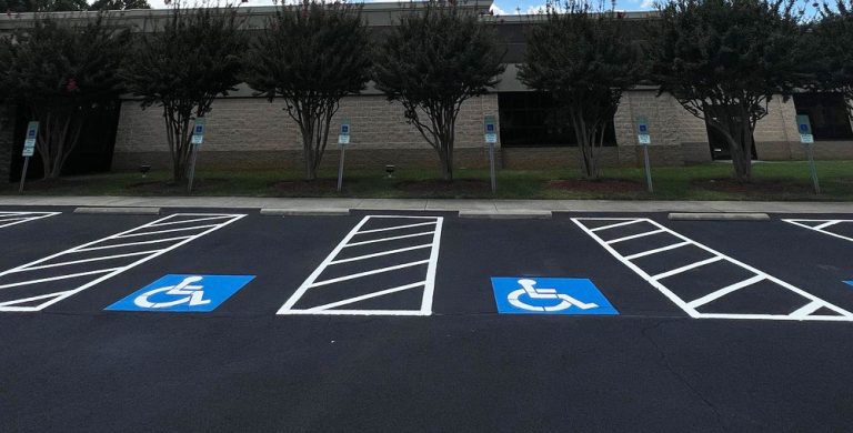 ADA stenciling and parking lot markings