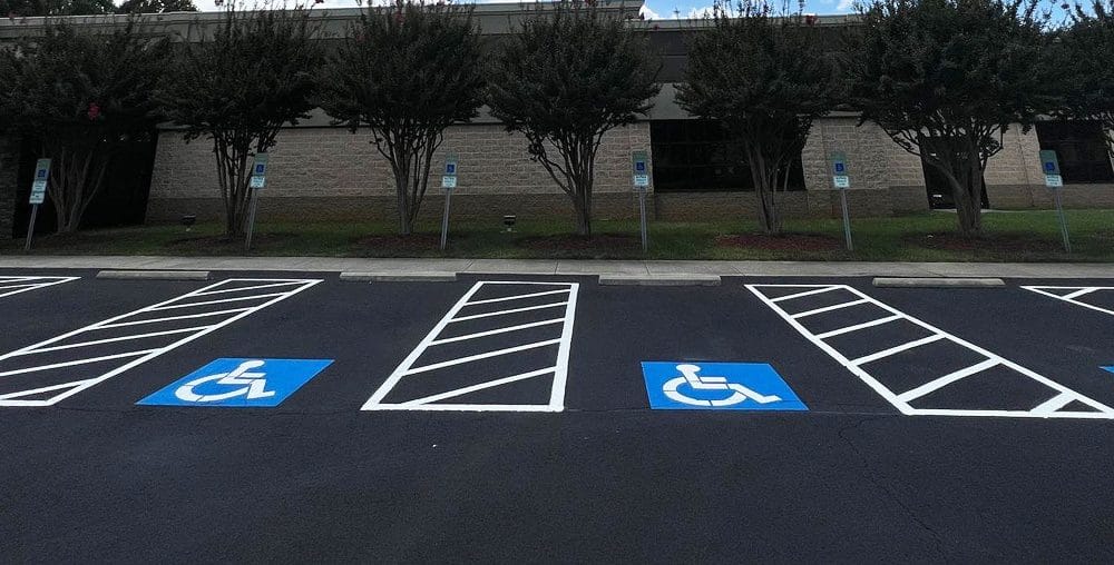 ADA stenciling and parking lot markings
