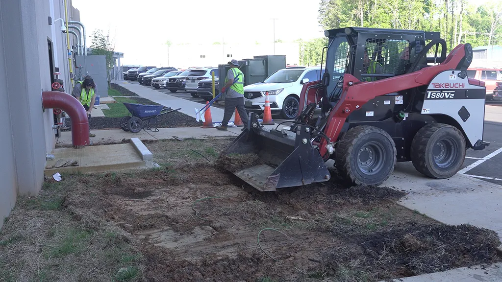 remove 4 inches deep of dirt around washout