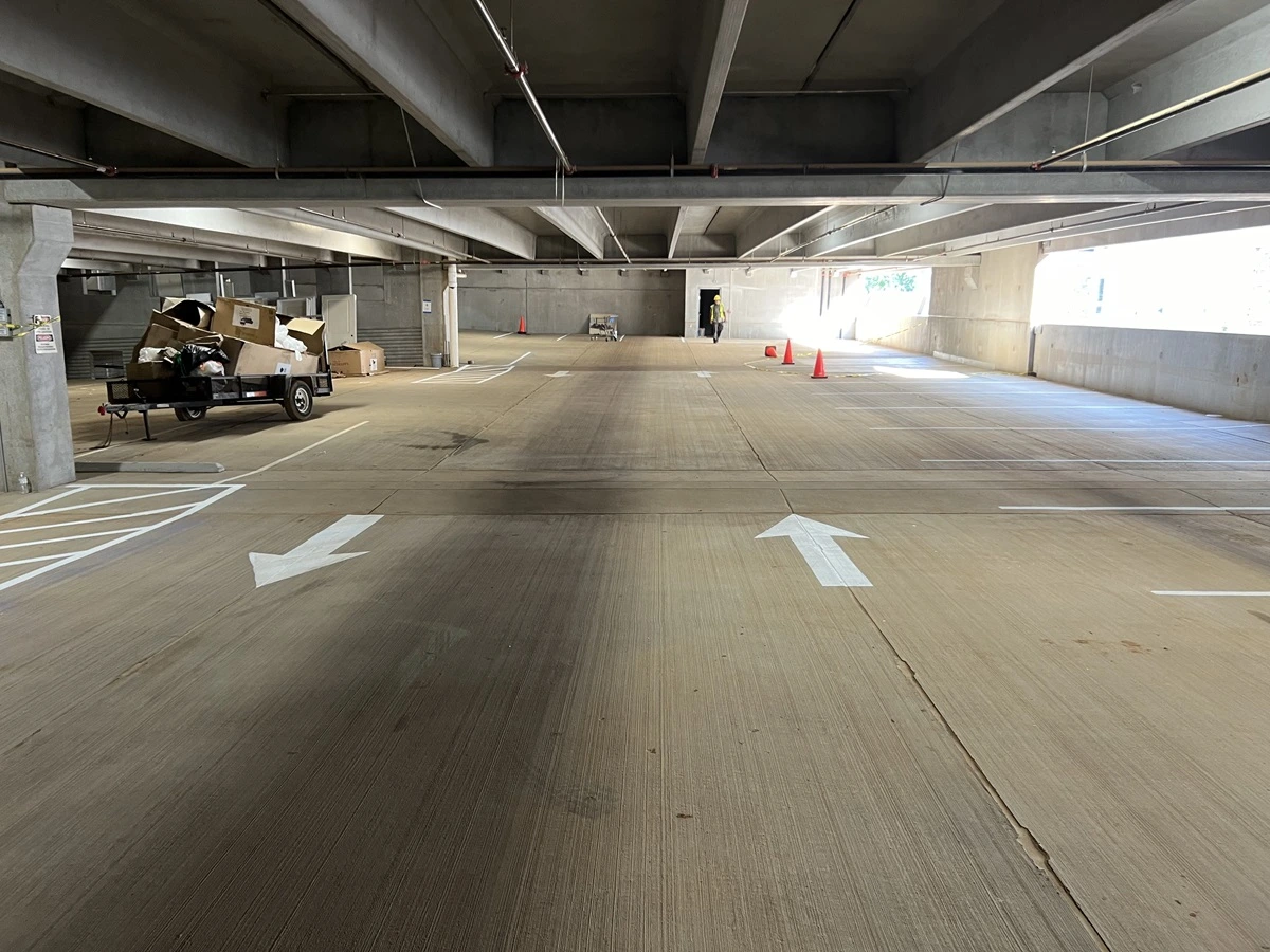 finished 3rd story of junction 49 parking deck, proline plm