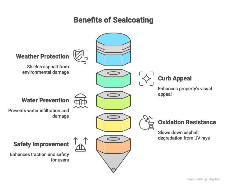 Visual representation of sealcoating benefits